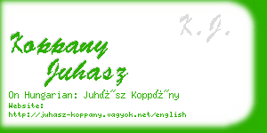 koppany juhasz business card